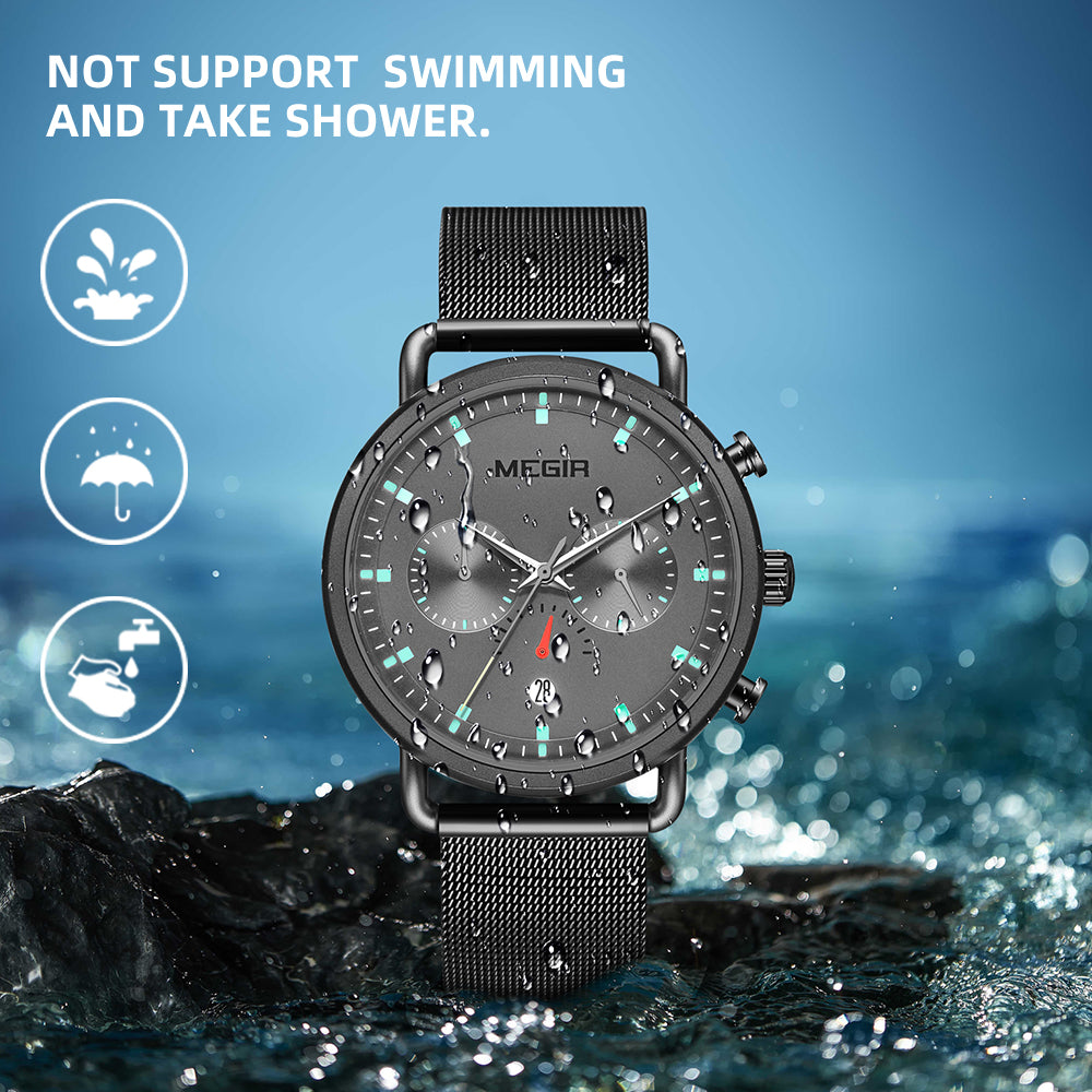 MEGIR Men Watch Top Brand Fashion Casual Quartz Watches Waterproof Date Man Sports Military Wristwatch Clock Relogio Masculino